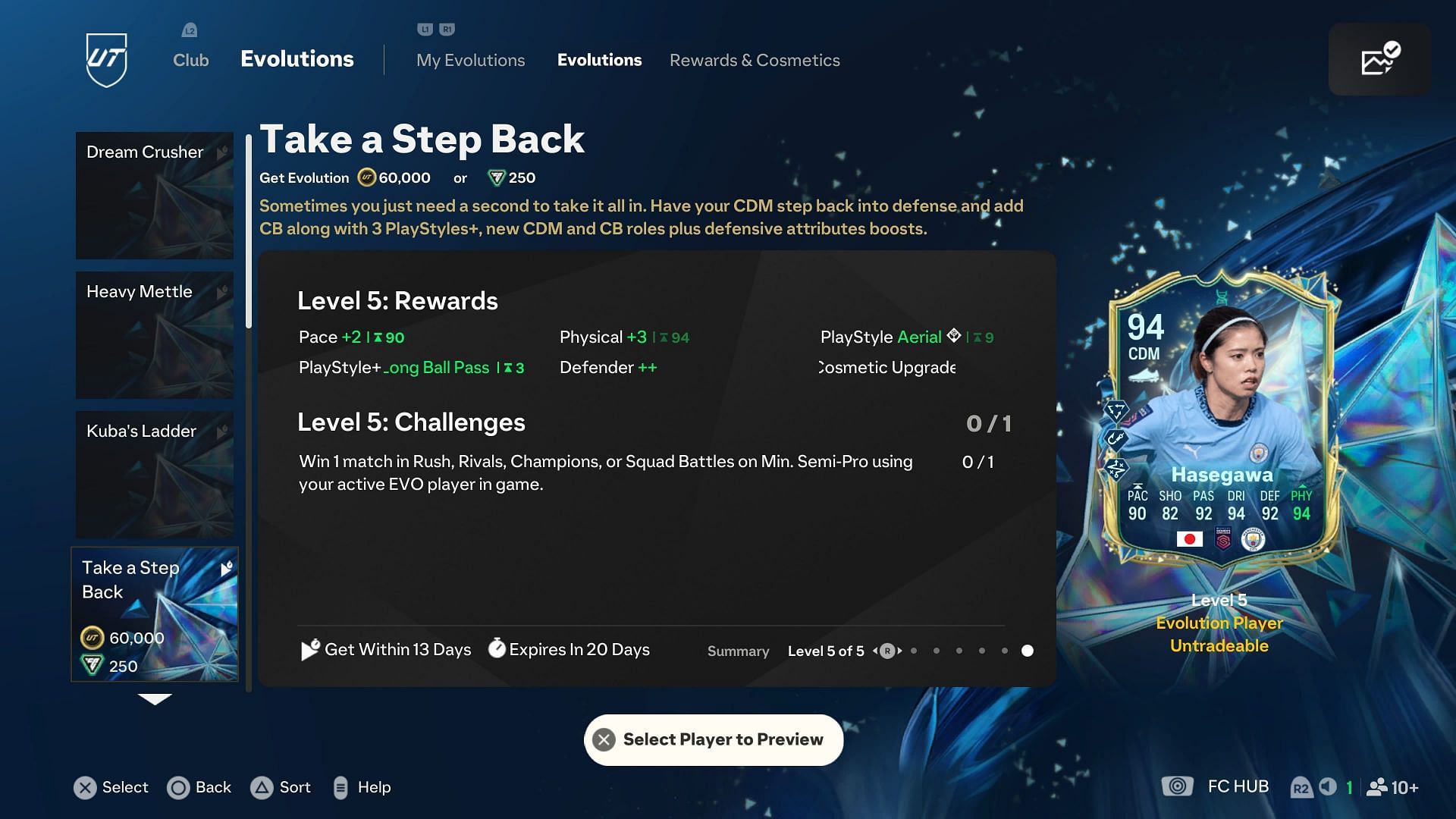 The EVO has five levels (Image via EA Sports)